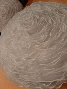 White rose ruffle cushions