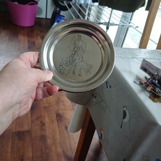 pewter plate.