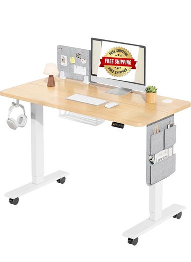 Electric Height Adjustable Standing Desk, 100x60cm Sit Stand Desk