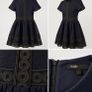 Maje Navy Mesh & Embroidered Lace Fit & Flare Dress Size 1 Image 2