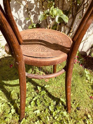 Antique Bentwood Cafe Chair with Original Factory Label Art Nouveau circa 1900 to 1925
