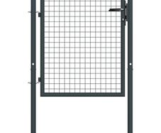 Mesh Garden Gate Galvanised Steel 100x125 cm Grey
