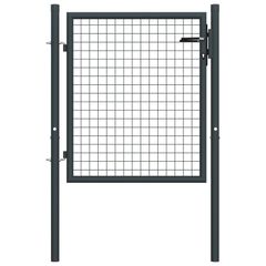 Mesh Garden Gate Galvanised Steel 100x125 cm Grey