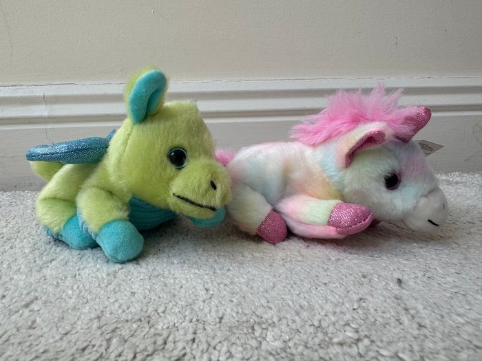 Russ Petooties Pets Rainbow Unicorn and Dragon Plush approx. 5 Please see photos