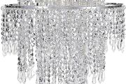 Chandelier Light Shade for Ceiling Pendant Light, Easy Fit Crystal Lamp Shade Lampshade for Bedroom, Living Room, Hallway, Wedding or Party Decoration, Diameter 32 cm, 3 Tiers