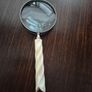 Antique carved spiral horn handle magnifying glass Image 2