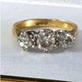 Vintage 24ct Gold Diamond Trilogy Ring Image 6