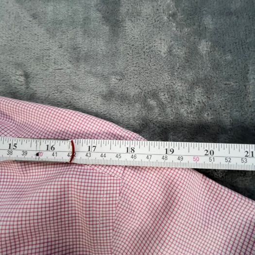 LAUREN RALPH LAUREN Fitted Non Iron Mens Shirt Pink Striped Long Sleeve 15.5 E39