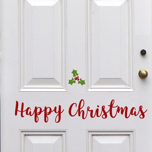 Happy Christmas Sticker, Happy Christmas Decal, Front Door Decal/Sticker, Christmas Sticker, Christmas Window Sticker, Christmas Door Sign