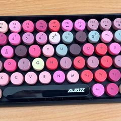 Ajazz 308i Bluetooth Mechanical Keyboard - Pink/Rainbow Retro Keycaps - Excellent Condition