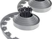20m Flexible Lawn Edging, Plastic Garden Edging Border with 60 Strong Securing Pegs, Height 5cm, Grey