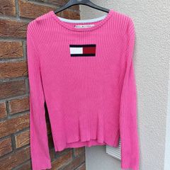 Vintage Y2K Tommy Hilfiger Ribbed Sweater Womens Large L Cropped