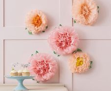 Tissue Paper Flowers Decoration Afternoon Tea Party 5 Pack