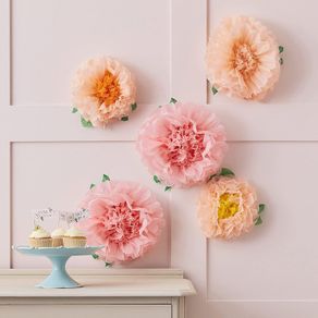 Tissue Paper Flowers Decoration Afternoon Tea Party 5 Pack