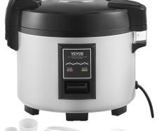 Commercial Rice Cooker, 45-Cup Rice Cooker, 9 Liter Large Rice Cooker and Warmer with Nonstick Inner Pot, Fast Cooking and 12-Hour Keep Warm