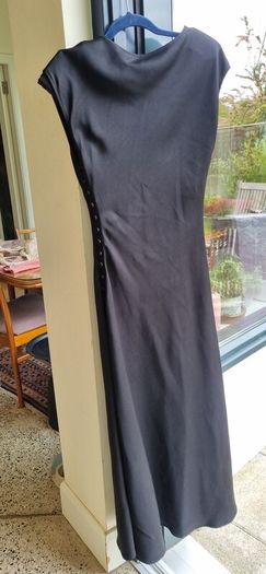 COS black satin bias cut dress