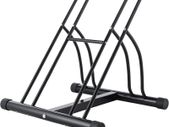 2 Bikes Stand for Storage, Bike Floor Parking Stand Bicycle Cycle Storage Locking Stand with Reversible Design, Bike Rack for Garage Sheds, Workplace (Black)