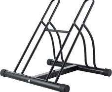 2 Bikes Stand for Storage, Bike Floor Parking Stand Bicycle Cycle Storage Locking Stand with Reversible Design, Bike Rack for Garage Sheds, Workplace (Black)