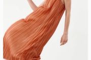 Zara orange gingham midi summer dress