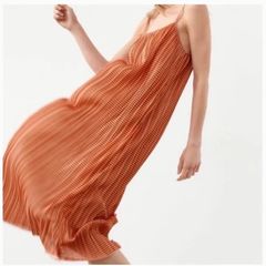 Zara orange gingham midi summer dress