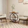 Narrow End Table 3-Tier Round Side Table with Geometric O-Shaped Base Industrial Small Sofa Table Image 5