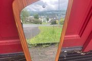 1960s deco teak mirror free postage