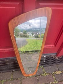 1960s deco teak mirror free postage
