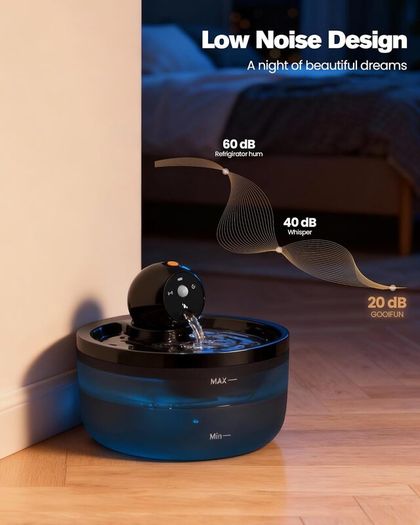 Cat Water Fountain for Drinking Wireless: Cat Fountain Battery Operated - 88oz/2.6L Automatic Pet Water Dispenser Cordless - Cats Drinking Bowl with Sensor - Rechargeable Pet Bowl Motion