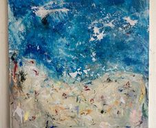 Original Abstract Painting Beach Art Beachscape Seascape