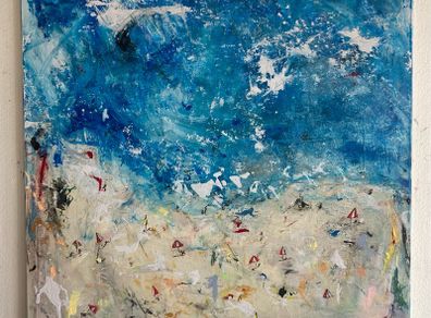 Original Abstract Painting Beach Art Beachscape Seascape
