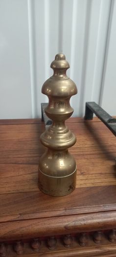 Antique French solid brass fire dogs set