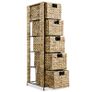 Storage Unit with 5 Baskets 25.5x37x100 cm Water Hyacinth Image 5