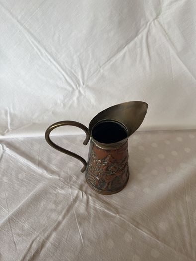 Copper and brass ornamental jug