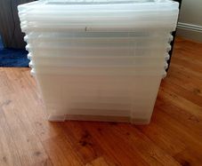 6 x 45L Storage Boxes with Lids