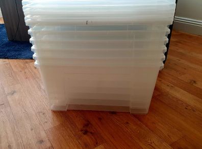 6 x 45L Storage Boxes with Lids