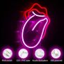 Lips Neon Sign Flame Red Lips Big Tongue Shape Neon Signs for Wall Decor, Red-Pink Neon Light for Bedroom, USB Power Led Neon Light Sign for Game Room,Pub Home,Bar,Club,Party,Gift Image 5