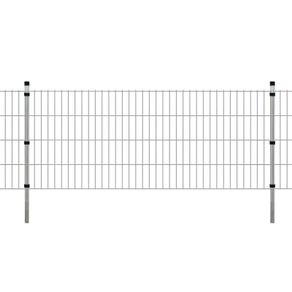 2D Garden Fence Panels & Posts 2008x830 mm 4 m Silver