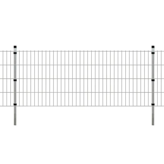 2D Garden Fence Panels & Posts 2008x830 mm 12 m Silver