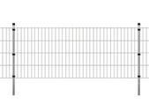 2D Garden Fence Panels & Posts 2008x830 mm 12 m Silver