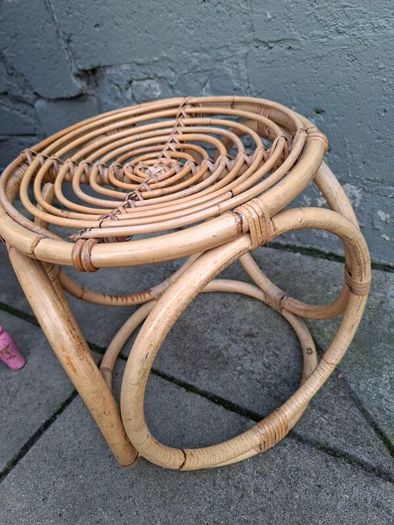 Vintage Rattan/Bamboo stool/side Table
