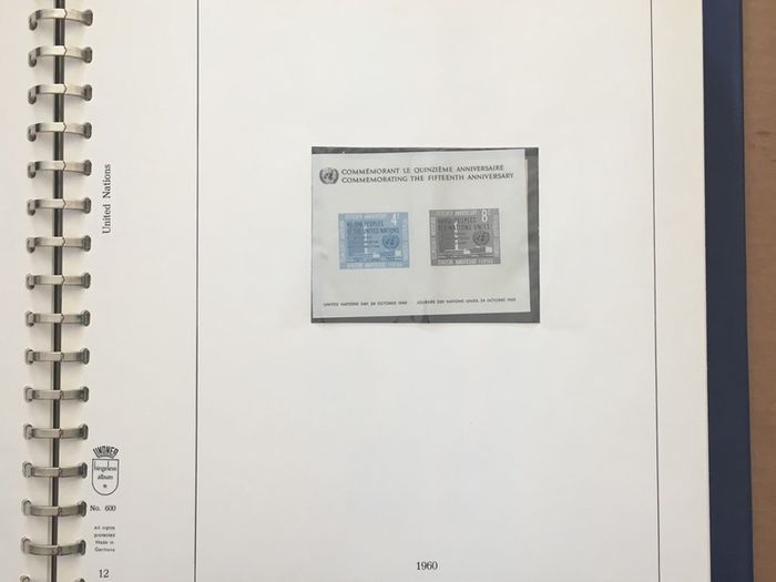 1951-1980s United Nations Stamp Collection Mint Never Hinged (MNH) in Lindner Pages housed in album (60 images showing contents)