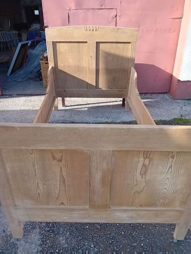 Antique  French Pine Sleigh Bed