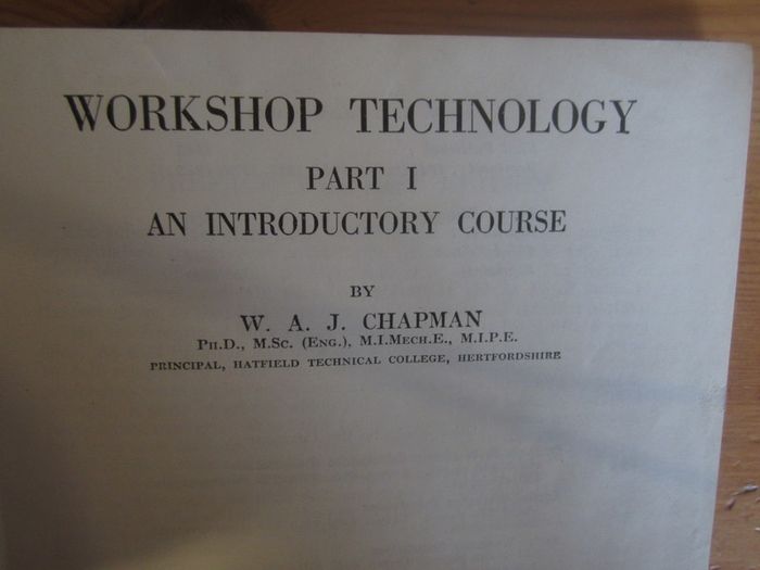 Vintage     workshop technology    part one