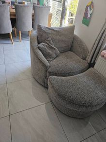 swivel chair with footstool