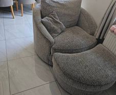 swivel chair with footstool