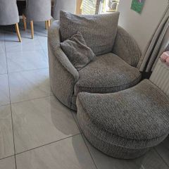 swivel chair with footstool