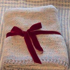 Baby Blanket, Pastel Colours, Tunisian croche technique