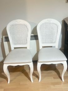 x2 Vintage Antique Solid Wood Chairs