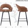 Set of 2 PU Leather Bar Stools Kitchen Padded Bar Stools Rotatable Image 2