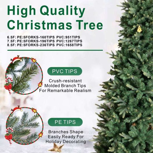 7.5ft Slim Artificial Christmas Tree
